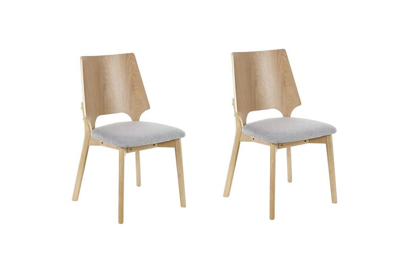 Matsalsstol Abee set om 2 Grå-Ljust Trä, Grå-Ljust Trä