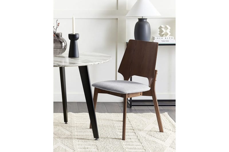 Matsalsstol Abee set om 2 Grå-Mörkt Trä - Grå-Mörkt Trä - Möbler - Matplats - Matstol & köksstol