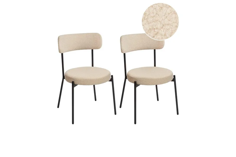 Matsalsstol Allison set om 2 Beige-Svart, Beige-Svart