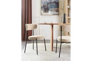 Matsalsstol Allison set om 2 Beige-Svart - Beige-Svart - Möbler - Matplats - Matstol & köksstol