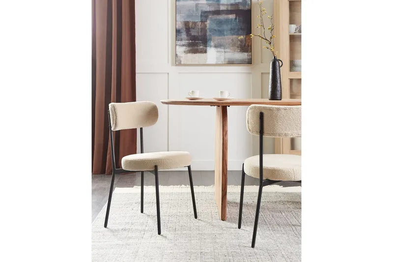 Matsalsstol Allison set om 2 Beige-Svart - Beige-Svart - Möbler - Matplats - Matstol & köksstol