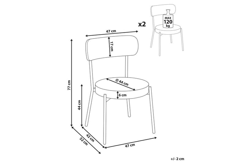 Matsalsstol Allison set om 2 Vit-Svart - Vit-Svart - Möbler - Matplats - Matstol & köksstol