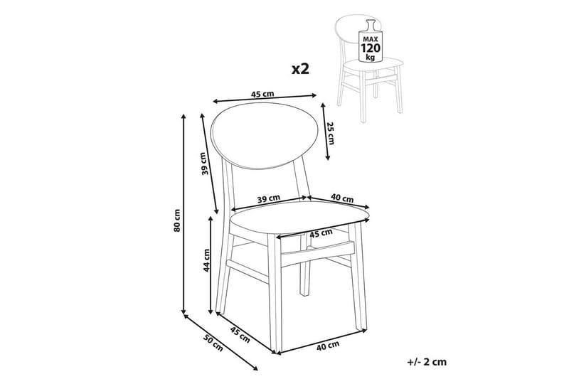 Matsalsstol Amery set om 2 Ljus Trä-Brun - Ljus Trä-Brun - Möbler - Matplats - Matstol & köksstol