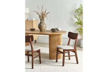 Matsalsstol Anoka set om 2 Mörk Trä-Beige - Mörk Trä-Beige - Möbler - Matplats - Matstol & köksstol