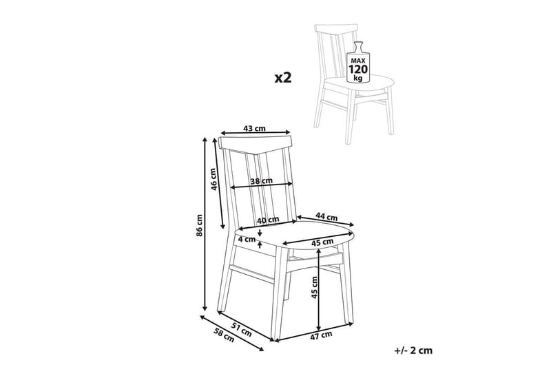Matsalsstol Avalon set om 2 Ljus Trä-Beige - Ljus Trä-Beige - Möbler - Matplats - Matstol & köksstol