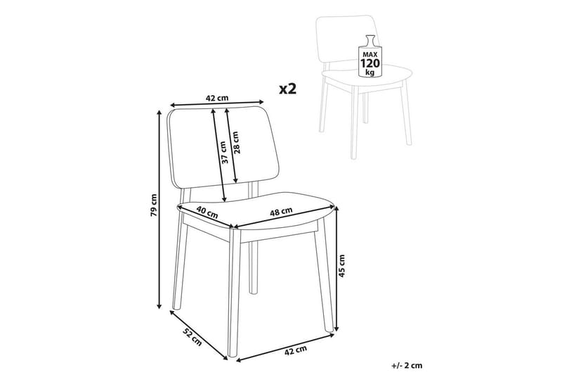 Matsalsstol Blane set om 2 Ljus Trä-Beige - Ljus Trä-Beige - Möbler - Matplats - Matstol & köksstol