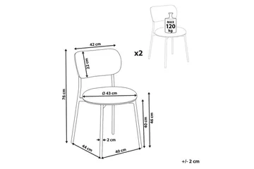 Matsalsstol Casey set om 2 Beige-Svart - Beige-Svart - Möbler - Matplats - Matstol & köksstol