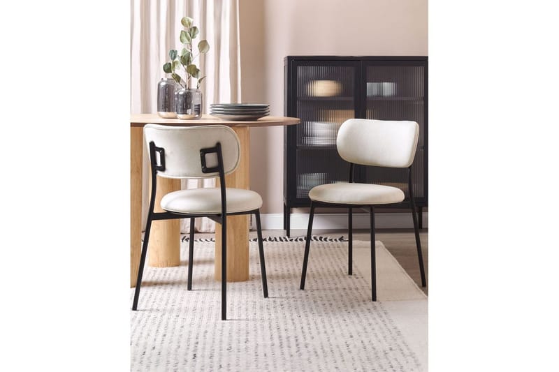 Matsalsstol Casey set om 2 Beige-Svart - Beige-Svart - Möbler - Matplats - Matstol & köksstol