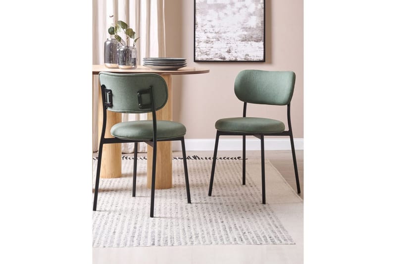 Matsalsstol Casey set om 2 Grön-Svart - Grön-Svart - Möbler - Matplats - Matstol & köksstol
