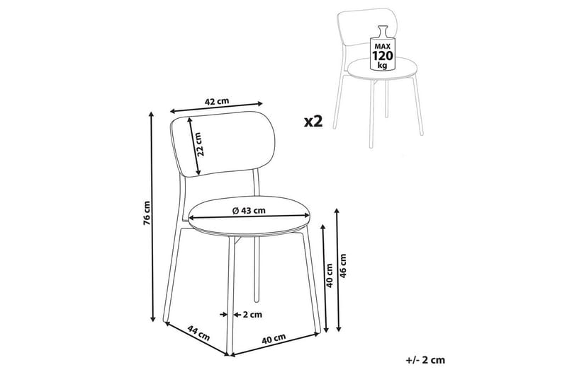 Matsalsstol Casey set om 2 Vit-Svart - Vit-Svart - Möbler - Matplats - Matstol & köksstol