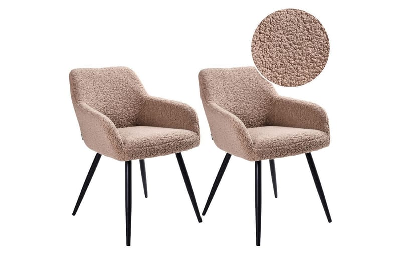 Matsalsstol Casmalia set om 2 Beige/svart - Beige/svart - Möbler - Matplats - Matstol & köksstol