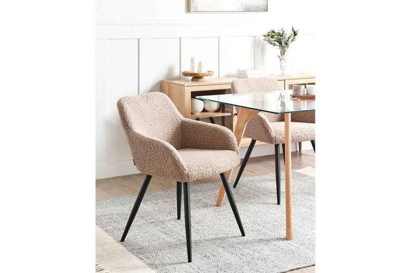 Matsalsstol Casmalia set om 2 Beige/svart - Beige/svart - Möbler - Matplats - Matstol & köksstol