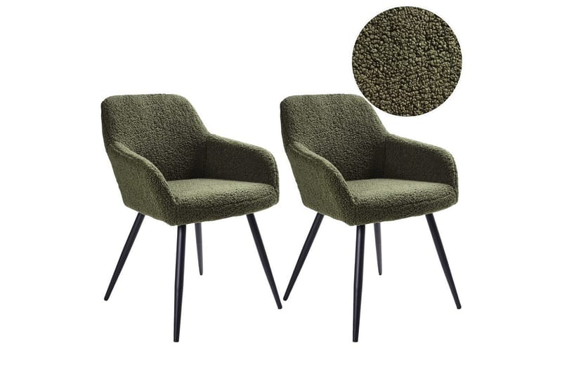Matsalsstol Casmalia set om 2 Grön/Svart - Grön/Svart - Möbler - Matplats - Matstol & köksstol
