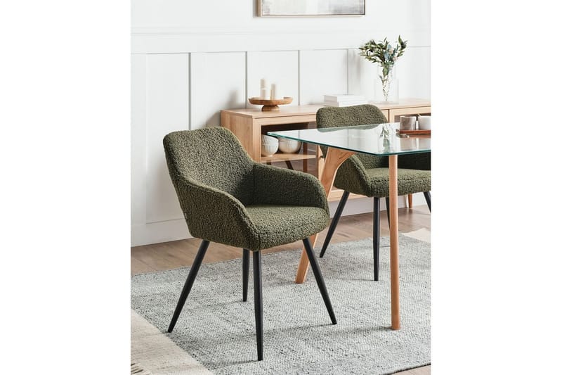 Matsalsstol Casmalia set om 2 Grön/Svart - Grön/Svart - Möbler - Matplats - Matstol & köksstol