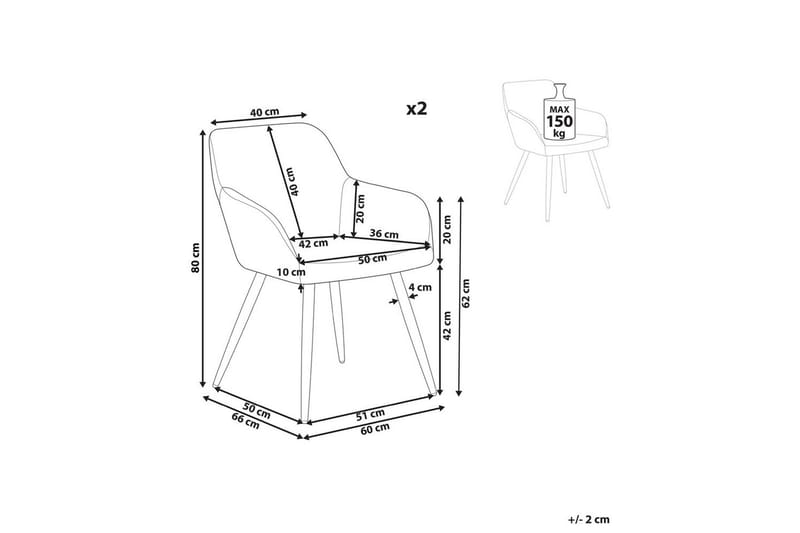 Matsalsstol Casmalia set om 2 Vit/Svart - Vit/Svart - Möbler - Matplats - Matstol & köksstol