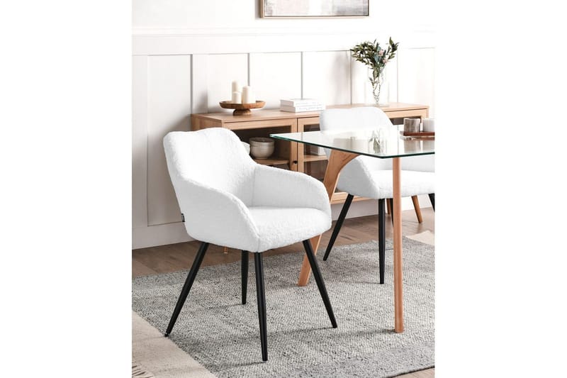 Matsalsstol Casmalia set om 2 Vit/Svart - Vit/Svart - Möbler - Matplats - Matstol & köksstol