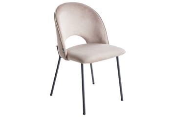Matsalsstol Covelo set om 2 Beige-Svart - Beige-Svart - Möbler - Matplats - Matstol & köksstol
