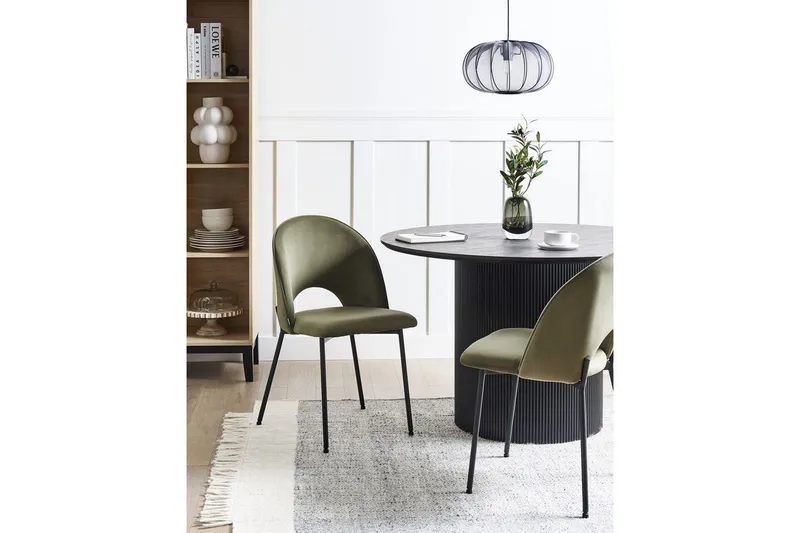 Matsalsstol Covelo set om 2 Grön-Svart - Grön-Svart - Möbler - Matplats - Matstol & köksstol