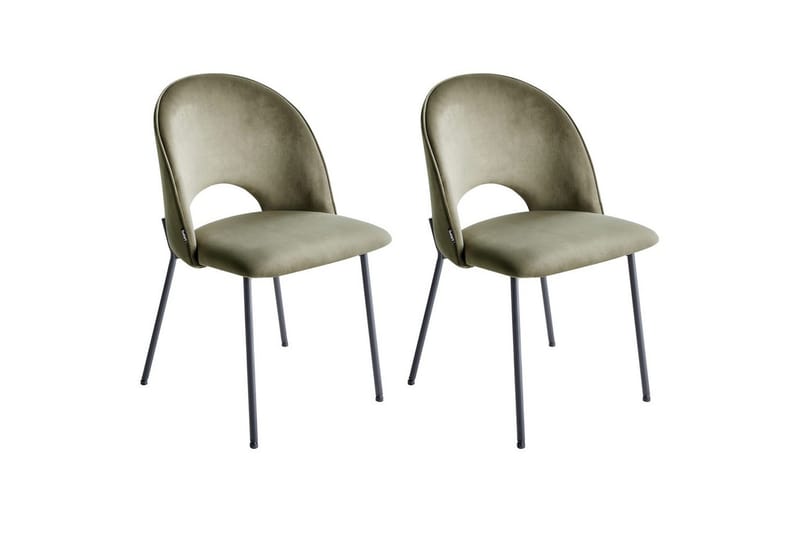 Matsalsstol Covelo set om 2 Grön-Svart, Grön-Svart