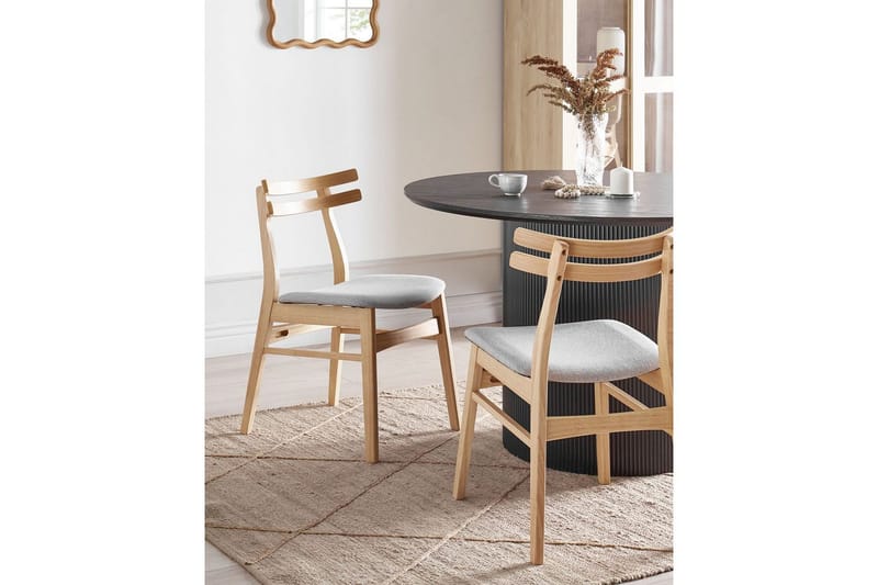 Matsalsstol Cynthiana set om 2 Ljus Trä-Grå - Ljus Trä-Grå - Möbler - Matplats - Matstol & köksstol