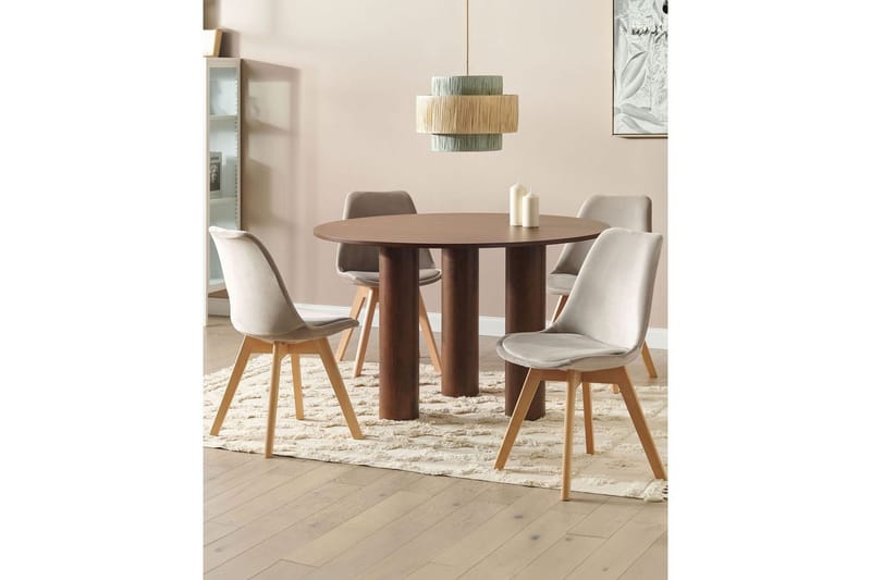 Matsalsstol Dakota Ii set om 2 Beige-Ljust Trä - Beige-Ljust Trä - Möbler - Matplats - Matstol & köksstol