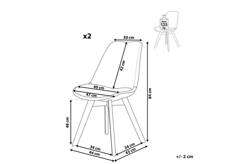 Matsalsstol Dakota Ii set om 2 Beige-Ljust Trä - Beige-Ljust Trä - Möbler - Matplats - Matstol & köksstol