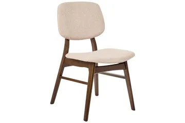 Matsalsstol Ella set om 2 Mörk Trä-Beige - Mörk Trä-Beige - Möbler - Matplats - Matstol & köksstol