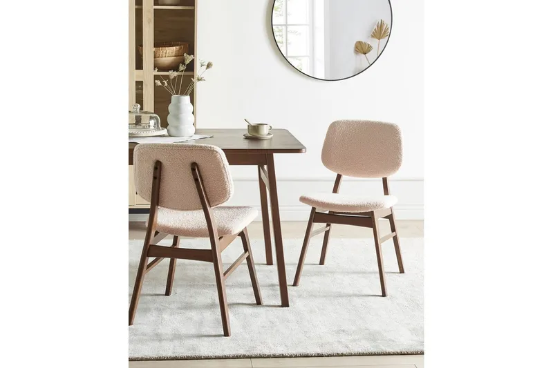Matsalsstol Ella set om 2 Mörk Trä-Beige - Mörk Trä-Beige - Möbler - Matplats - Matstol & köksstol