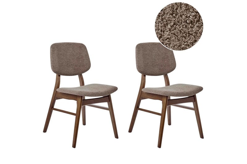 Matsalsstol Ella set om 2 Mörkt Trä-Grått, Mörkt Trä-Grått