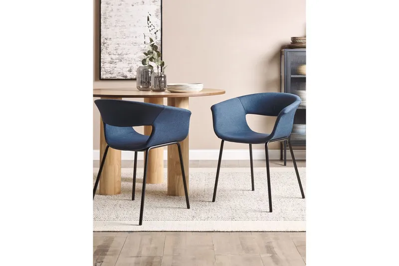 Matsalsstol Elma set om 2 Blå-Svart - Blå-Svart - Möbler - Matplats - Matstol & köksstol