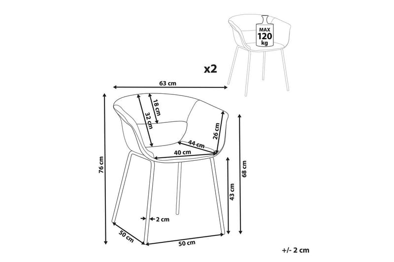 Matsalsstol Elma set om 2 Vit-Svart - Vit-Svart - Möbler - Matplats - Matstol & köksstol