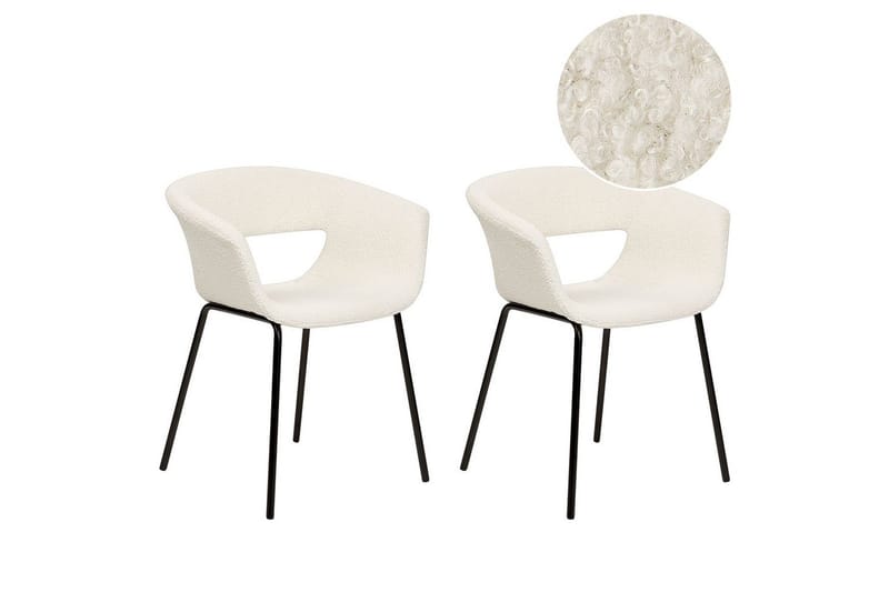 Matsalsstol Elma set om 2 Vit-Svart, Vit-Svart