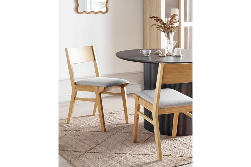 Matsalsstol Enola set om 2 Ljus Trä-Grå - Ljus Trä-Grå - Möbler - Matplats - Matstol & köksstol