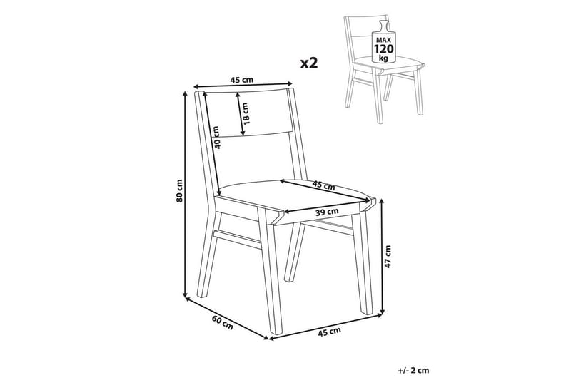 Matsalsstol Enola set om 2 Ljus Trä-Grå - Ljus Trä-Grå - Möbler - Matplats - Matstol & köksstol