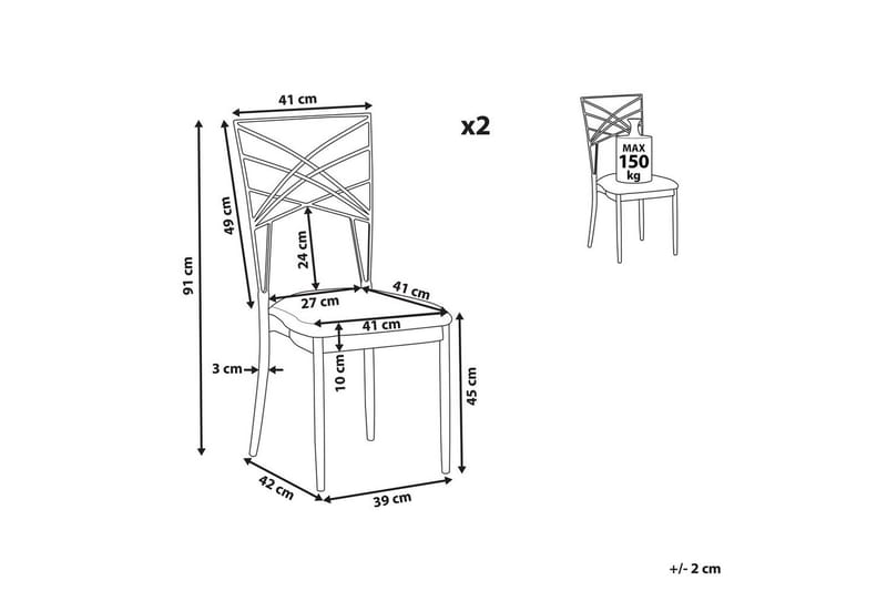Matsalsstol Girard set om 2 Svart - Svart - Möbler - Matplats - Matstol & köksstol