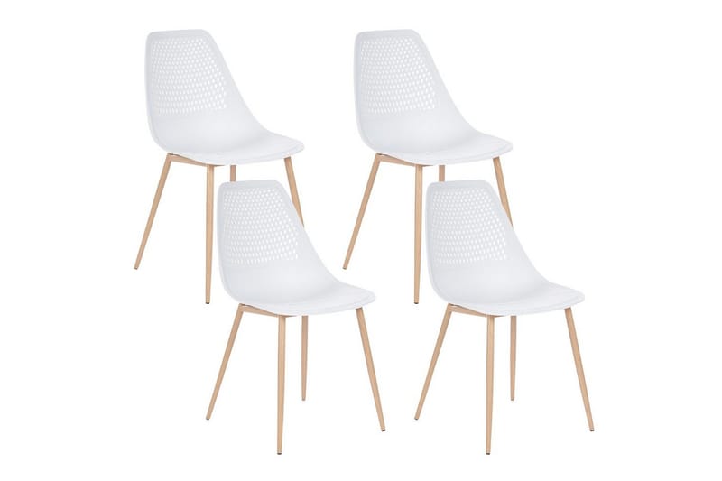 Matsalsstol Hazelton set om 4 Vit-Ljust Trä, Vit-Ljust Trä