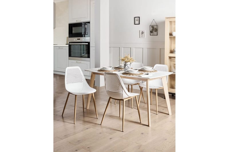 Matsalsstol Hazelton set om 4 Vit-Ljust Trä - Vit-Ljust Trä - Möbler - Matplats - Matstol & köksstol
