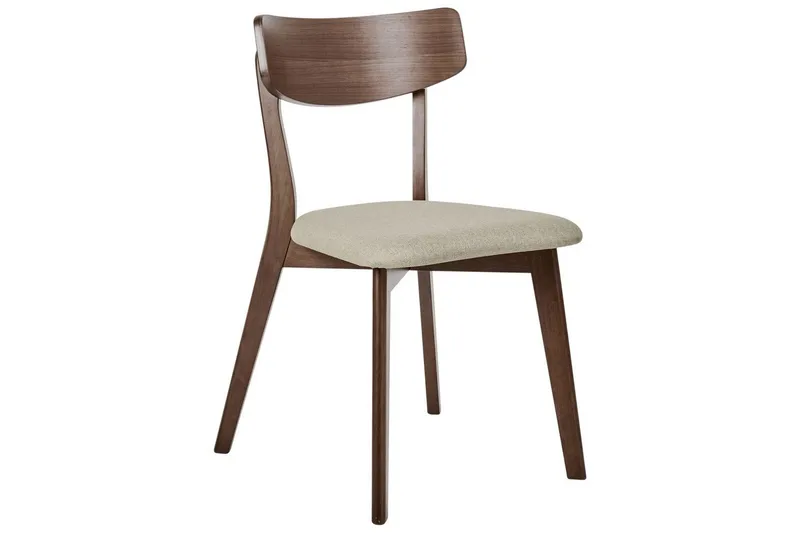 Matsalsstol Hope set om 2 Mörk Trä-Beige - Mörk Trä-Beige - Möbler - Matplats - Matstol & köksstol