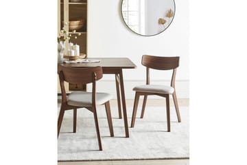 Matsalsstol Hope set om 2 Mörk Trä-Beige - Mörk Trä-Beige - Möbler - Matplats - Matstol & köksstol