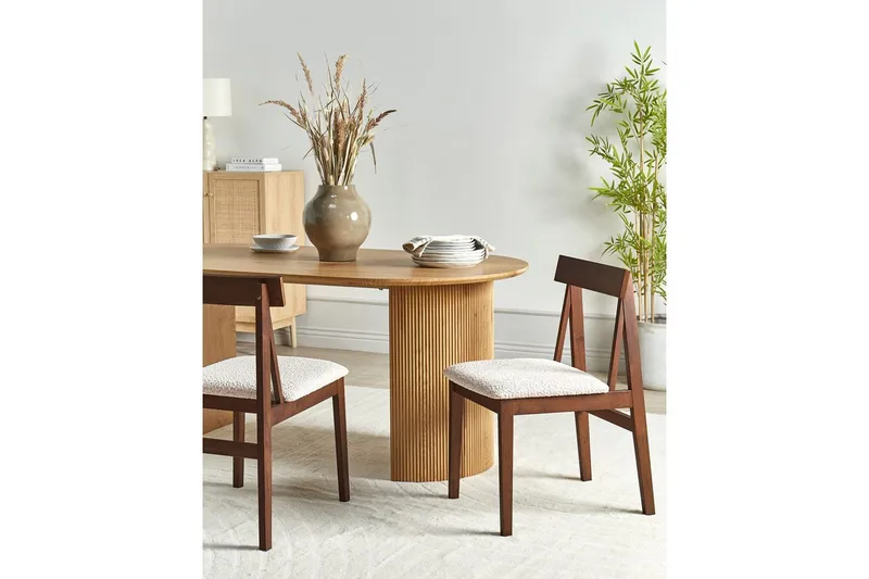 Matsalsstol Isle set om 2 Mörk Trä-Beige - Mörk Trä-Beige - Möbler - Matplats - Matstol & köksstol