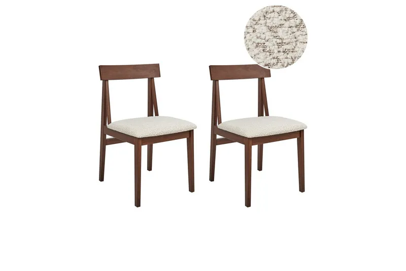Matsalsstol Isle set om 2 Mörk Trä-Beige, Mörk Trä-Beige