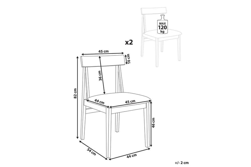 Matsalsstol Isle set om 2 Mörkt Trä-Grått - Mörkt Trä-Grått - Möbler - Matplats - Matstol & köksstol