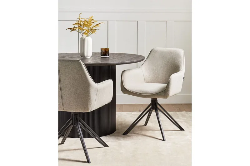 Matsalsstol Jodar set om 2 Taupe-Svart - Taupe-Svart - Möbler - Matplats - Matstol & köksstol