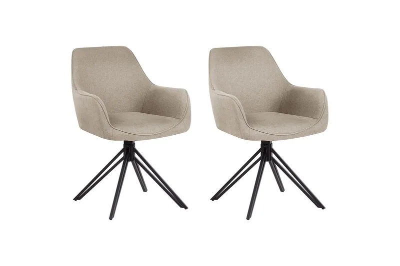 Matsalsstol Jodar set om 2 Taupe-Svart, Taupe-Svart