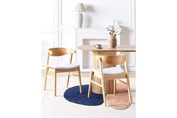 Matsalsstol Lilly set om 2 Grå-Ljust Trä - Grå-Ljust Trä - Möbler - Matplats - Matstol & köksstol