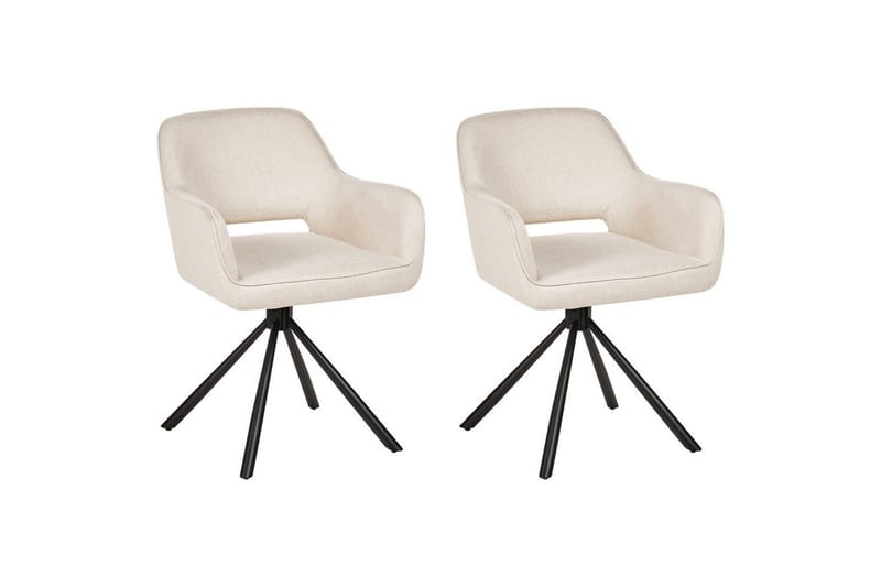 Matsalsstol Loures set om 2 Beige-Svart, Beige-Svart