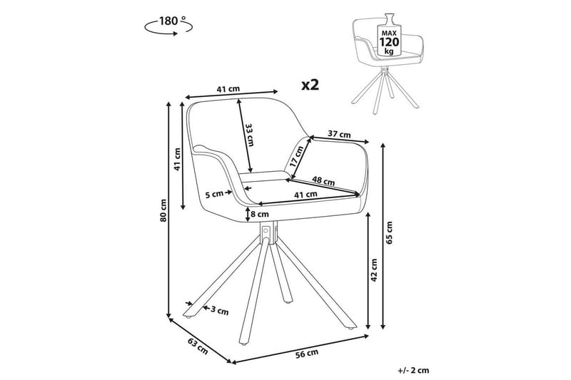 Matsalsstol Loures set om 2 Mörkgrön-Svart - Mörkgrön-Svart - Möbler - Matplats - Matstol & köksstol