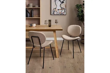 Matsalsstol Luana set om 2 Beige-Svart - Beige-Svart - Möbler - Matplats - Matstol & köksstol