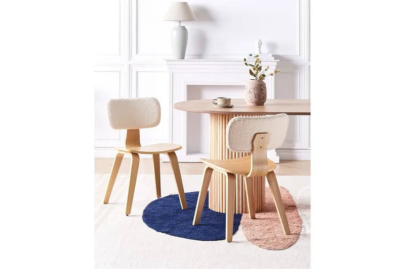 Matsalsstol Lucinda set om 2 Beige-Ljust Trä - Beige-Ljust Trä - Möbler - Matplats - Matstol & k öksstol