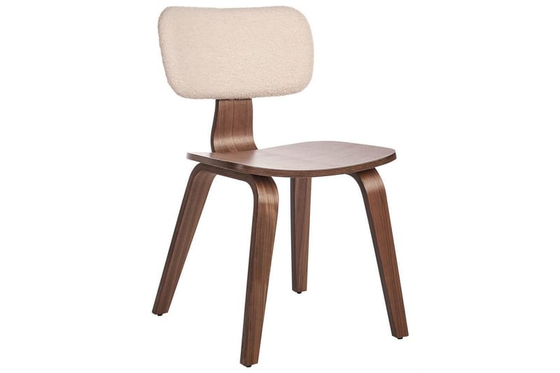 Matsalsstol Lucinda set om 2 Beige-Mörkt Trä - Beige-Mörkt Trä - Möbler - Matplats - Matstol & köksstol